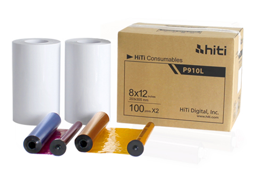 Hi-Ti P-910 2 Rotoli Di Carta E 2 Ribbon Per 200 Stampe 20X30