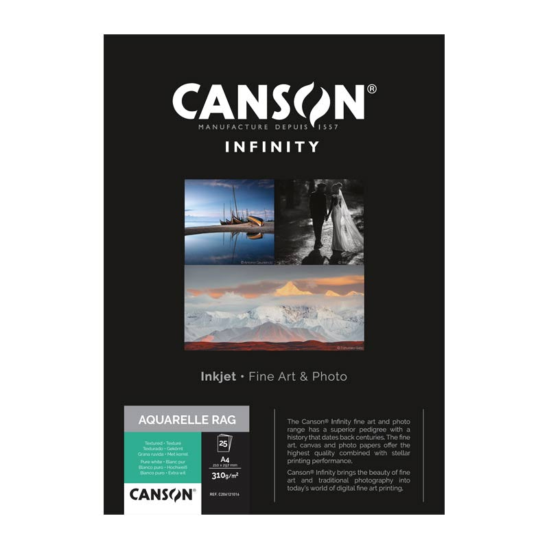 Canson Infinity Aquarelle Rag gr310  A4x25 (fino ad esaurimento)