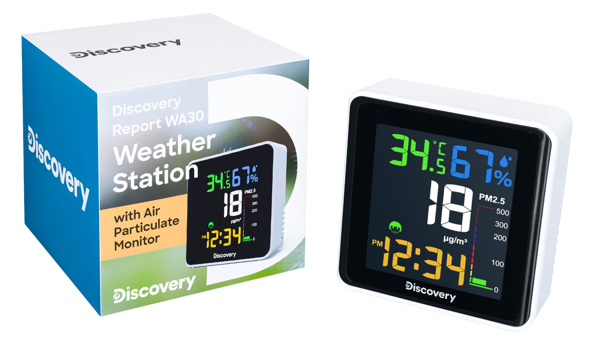 Stazione meteorologica Discovery Report WA30 con monitor del particolato nell’aria