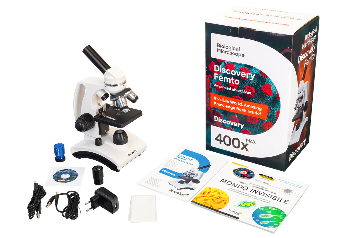 Microscopio digitale Discovery Femto Polar con libro