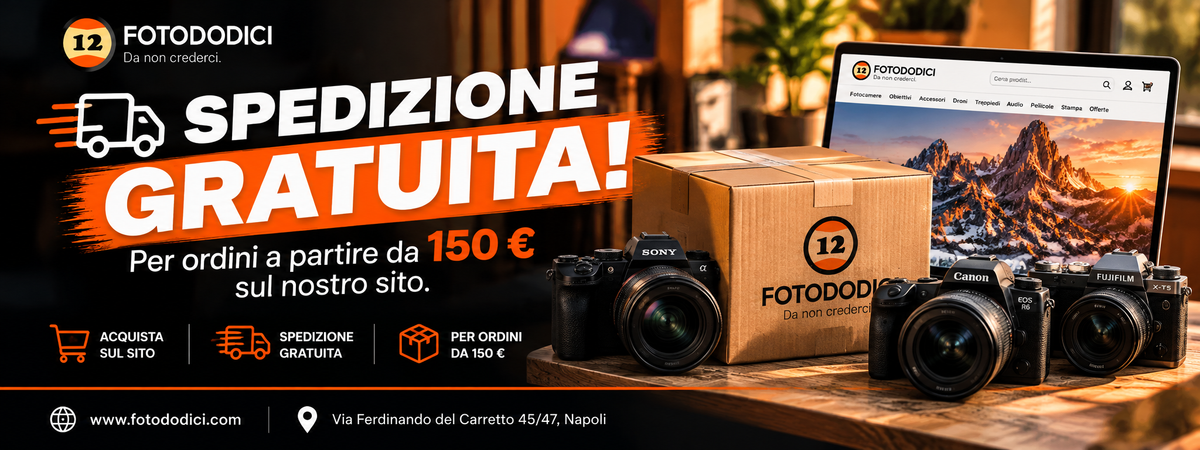 Spedizione gratuita per ordini a partire da 150 euro sul sito Fotododici.