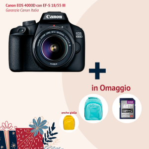 Canon EOS 4000D con EF-S 18/55 III – Garanzia Canon Italia