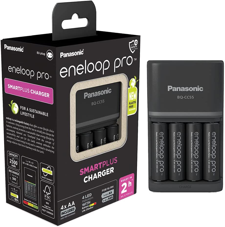 Panasonic Eneloop Pro BQ-CC55 Compreso di Batterie