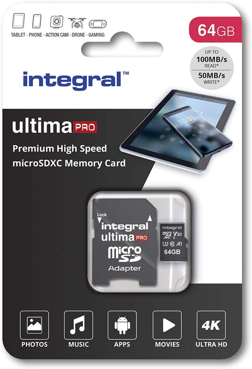 Integral 64/128 Micro Sd Card 180mbs