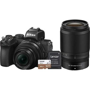 Nikon Z50+Nikkor Z DX 16-50 VR + 50-250 VR +SD 64GB 667x Pro Lexar – Garanzia Nital 4 anni – Sconto in Cassa -200€ fino al 24/07/23