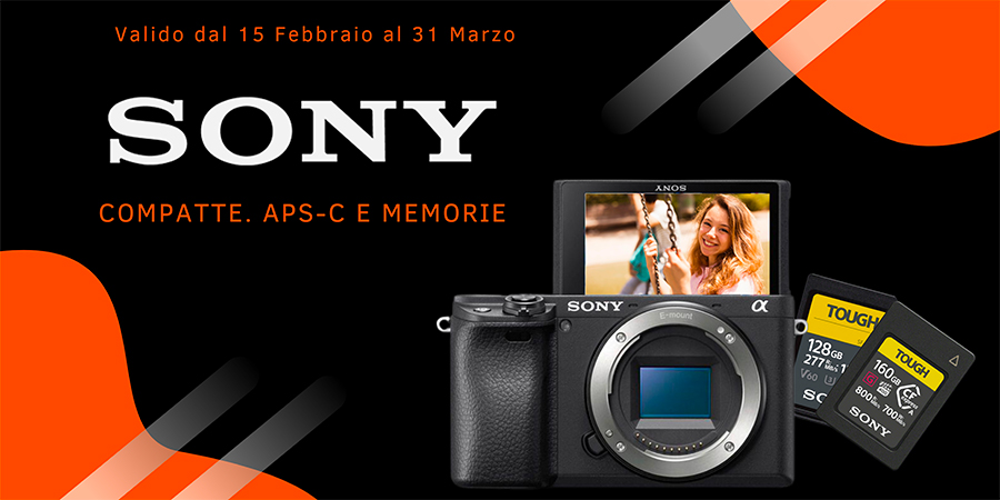 Sony SCONTO CASSA su APSC-COMPATTE E MEMORIE - FEBBRAIO / 31 MARZO 2024