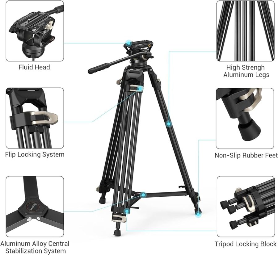 SmallRig Heavy-Duty Fluid Head Tripod AD-01 art 3751B - immagine 2