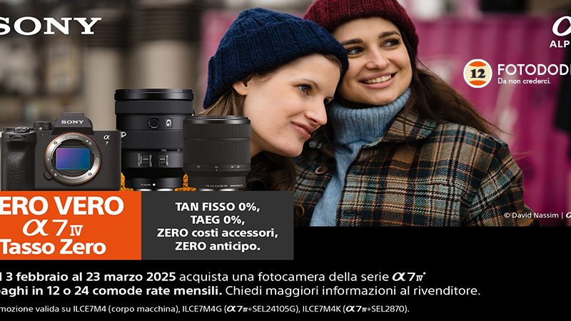 Sony Tasso 0% su Sony Alpha 7 IV ... Quello Vero ! fino al 23/03/2025