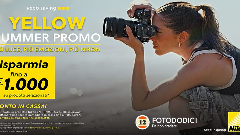 Nikon Yellow Summer Promo Sconto in cassa fino a 1000€ FINO AL 21 LUGLIO 2025