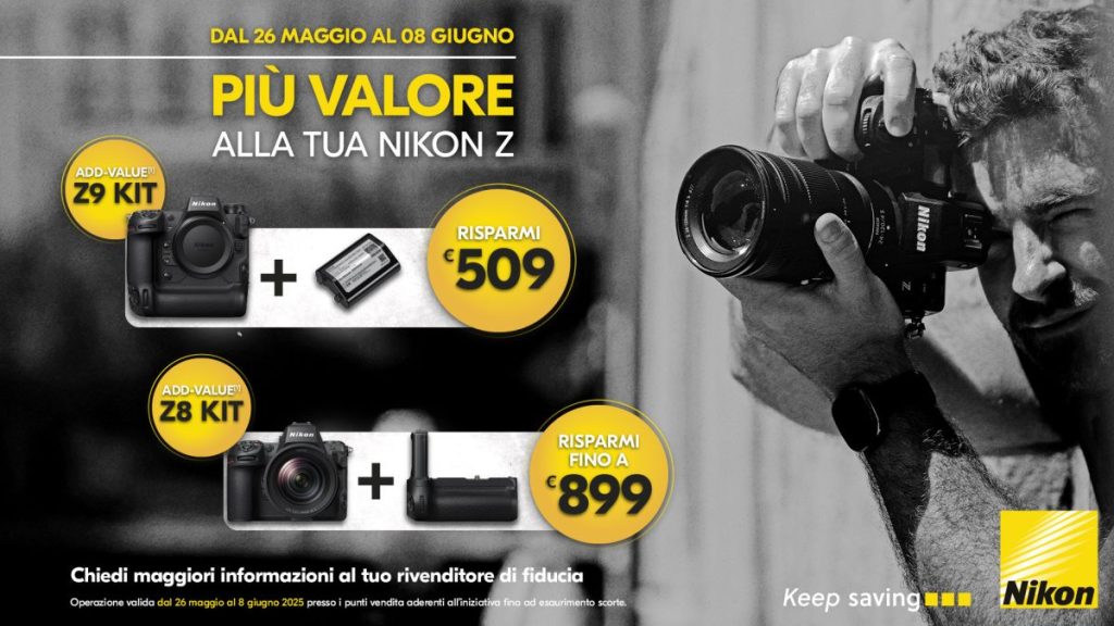 Nikon piu' valore a Nikon Z9 e Nikon Z8 FINO AL 8 GIUGNO 2025