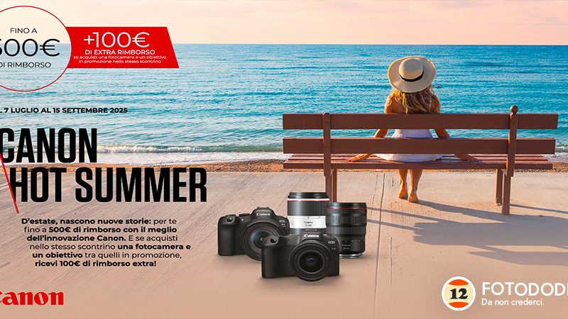 Canon Summer Cashback dal 7 Luglio al 15 Settembre 2025