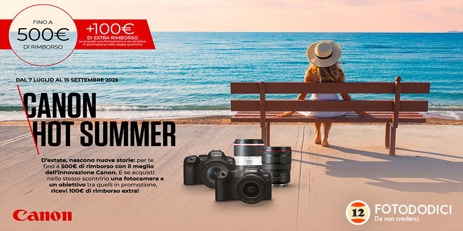 Canon Summer Cashback dal 7 Luglio al 15 Settembre 2025