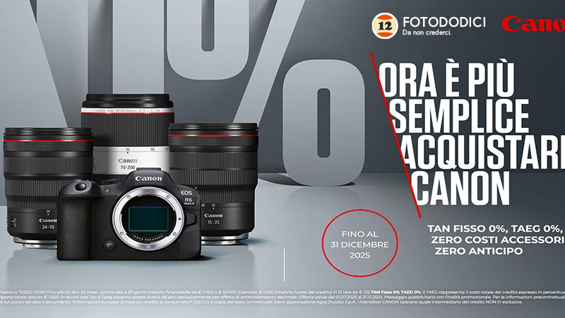 Canon Finanziamento Tasso 0% dal 2 Luglio al 31/12/2025