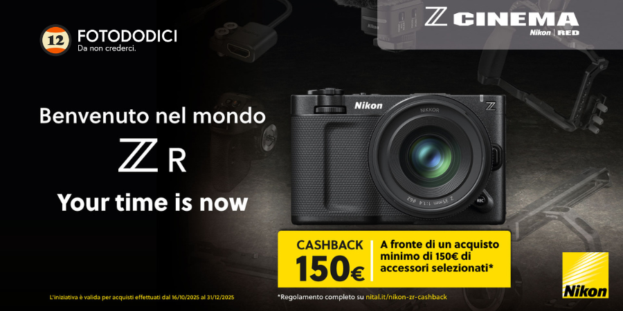 Nikon ZR Cashback 150€ su accessori selezionati fino al 31/12/2025