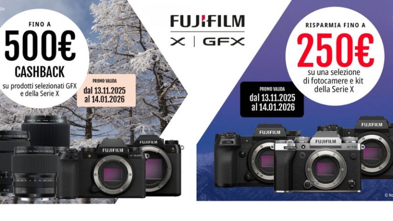 Fujifilm Winter Promo Sconto in cassa fino a 250€ fino al 14/01/26