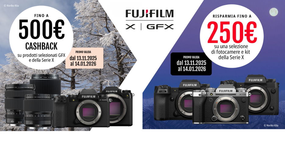 Fujifilm Winter Promo Sconto in cassa fino a 250€ fino al 14/01/26