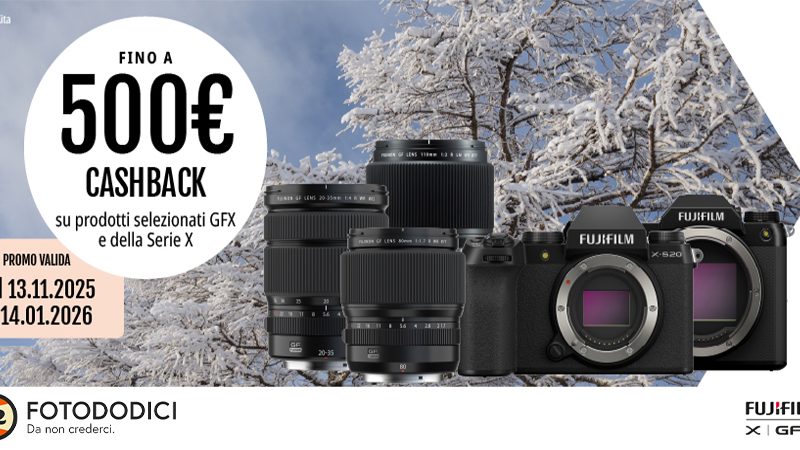 FUJIFILM Winter Cashback dal 13 novembre al 14 gennaio 2026